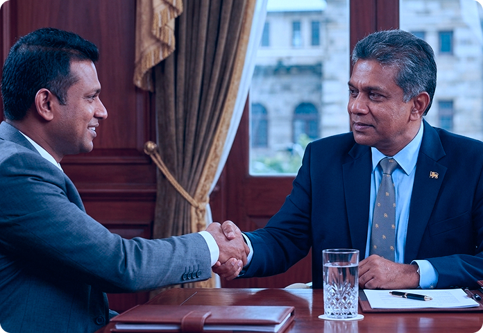 Two professionals shaking hands