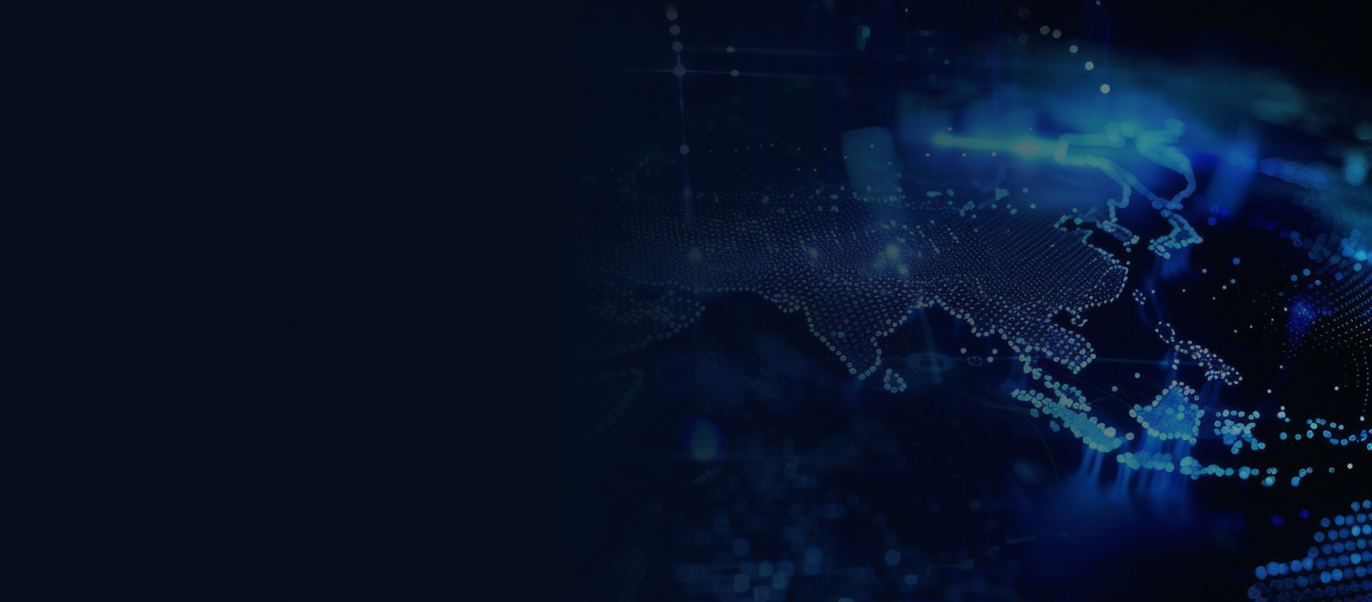 Digital world map with blue overlay
